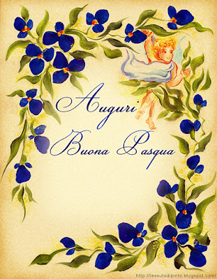 Cartolina su pergamena: Auguri Buona Pasqua stampabile