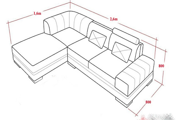Kích thước ghế sofa chữ L