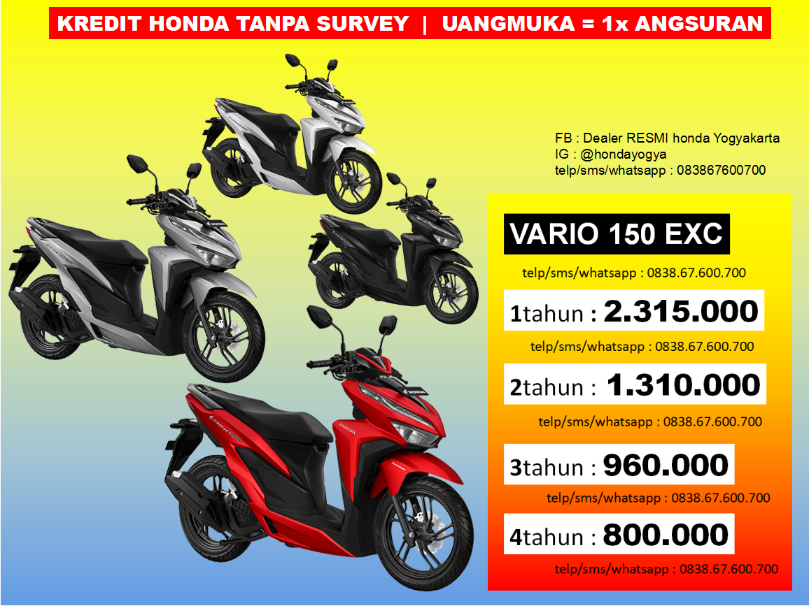 Dealer Motor Honda Yogyakarta Promo Kredit Tanpa Survey Harga Motor Terbaru 2019 083867600700 1 Dealer Resmi Honda Yogyakarta