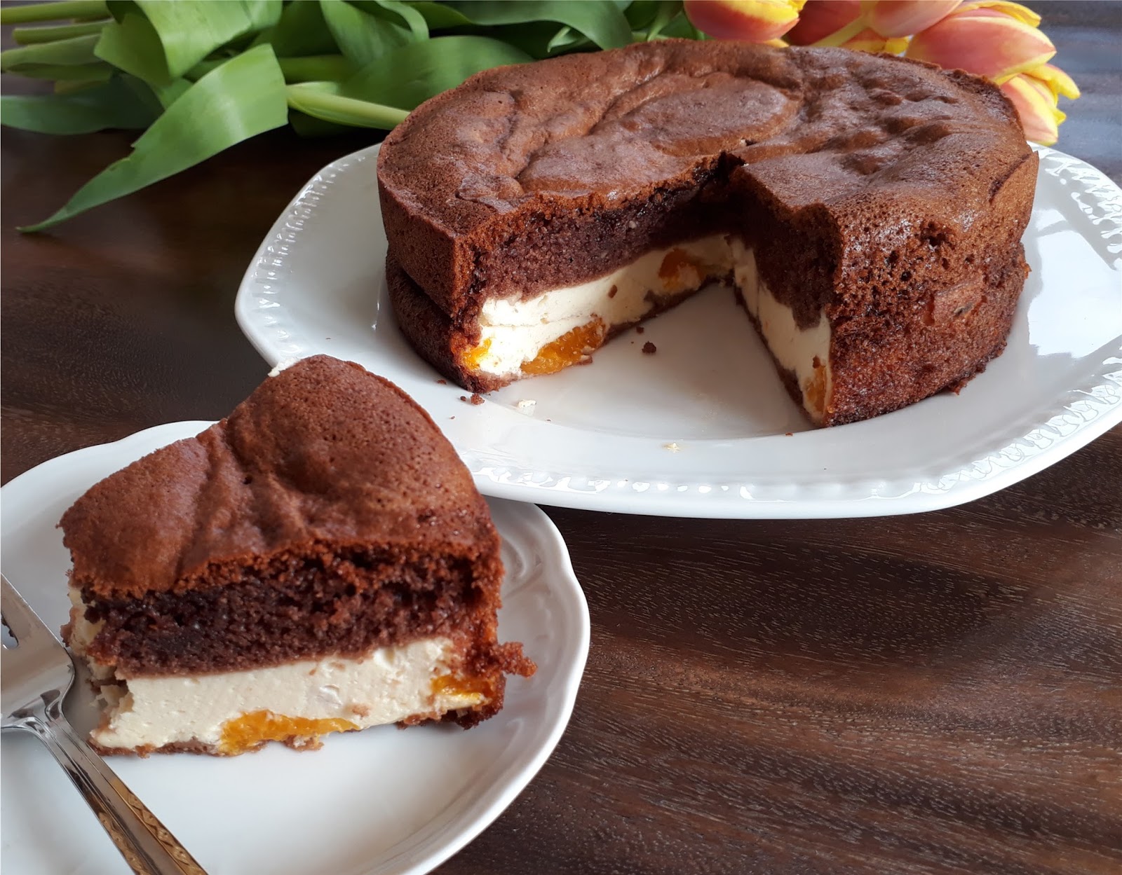 Käsekuchen mit Schokobiskuit