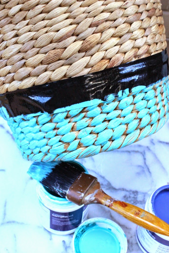 Hunted and Made DIY Paint Dipped Wicker Planter Basket
