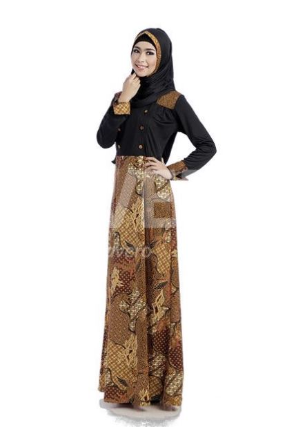 10 Model Gamis Batik Kombinasi Polos Terbaru 2023
