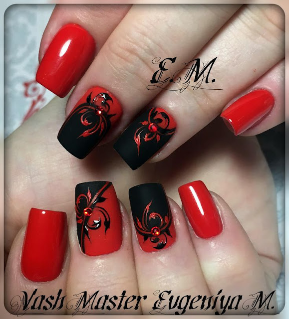 Red and black nail ideas!