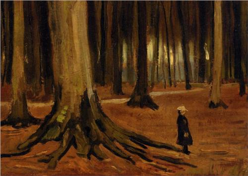 girl in the woods Vincent+van+Gogh