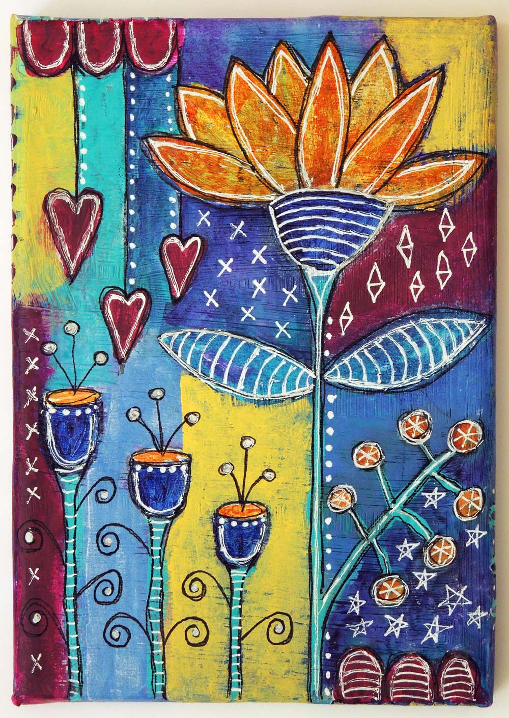 Inky Dinky Doodle: Whimsy Garden Small Canvas