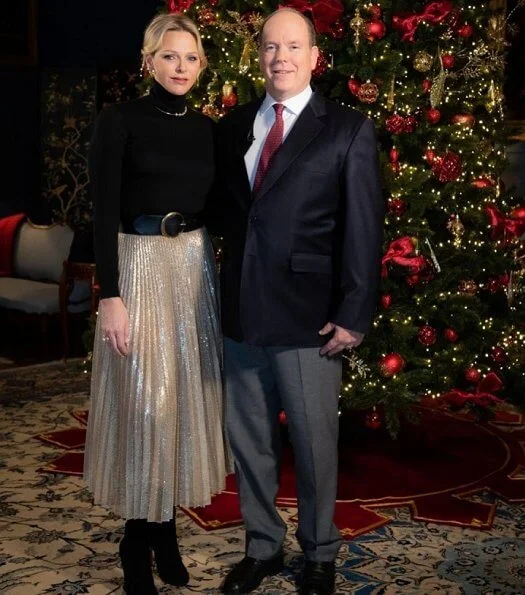 Prince Albert and Princess Charlene of Monaco shared a video on Facebook on the occasion of the new year