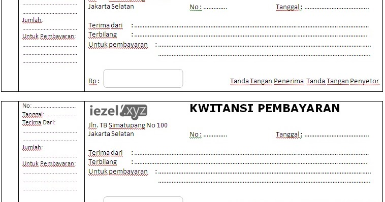 Download Template Kwitansi Word (.docx) Rajaning BLOG