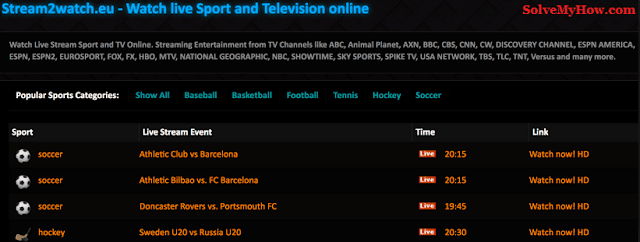 Free Sports Streaming Sites Stream2Watch