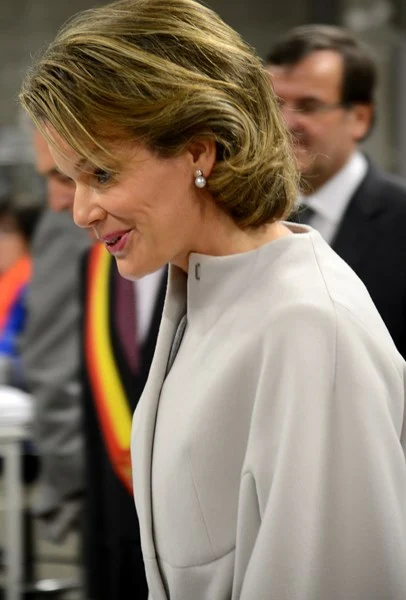 Queen Mathilde of Belgium visited the adapted work company Le Perron in Liege