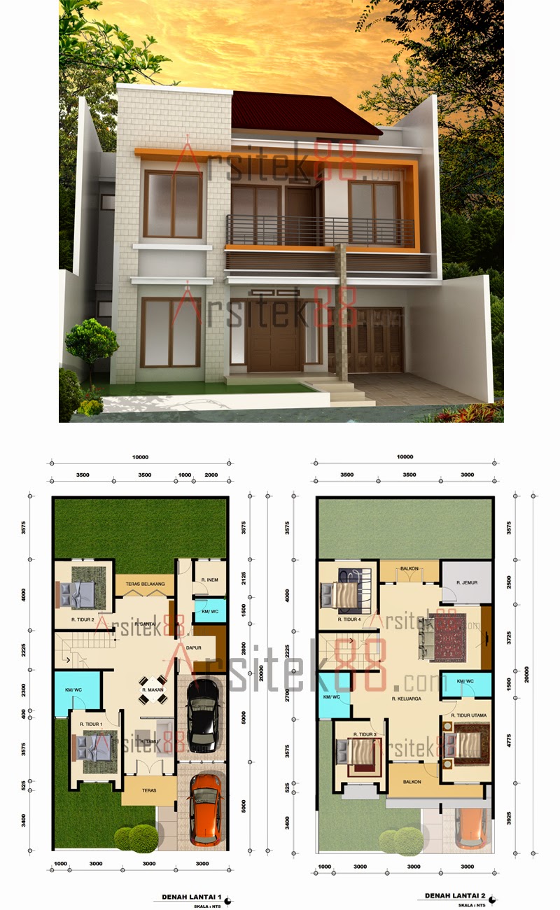 50+ Denah Rumah Minimalis Modern 2 Lantai, Terbaru!