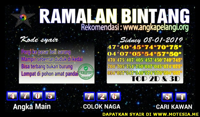 Syair SD Selasa 8 Januari 2019 GOsyair SEDIA KODE SYAIR