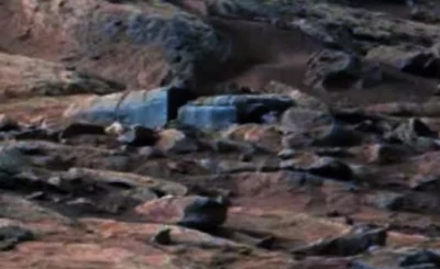 Strange looking coffin or sarcophagus on Mars.
