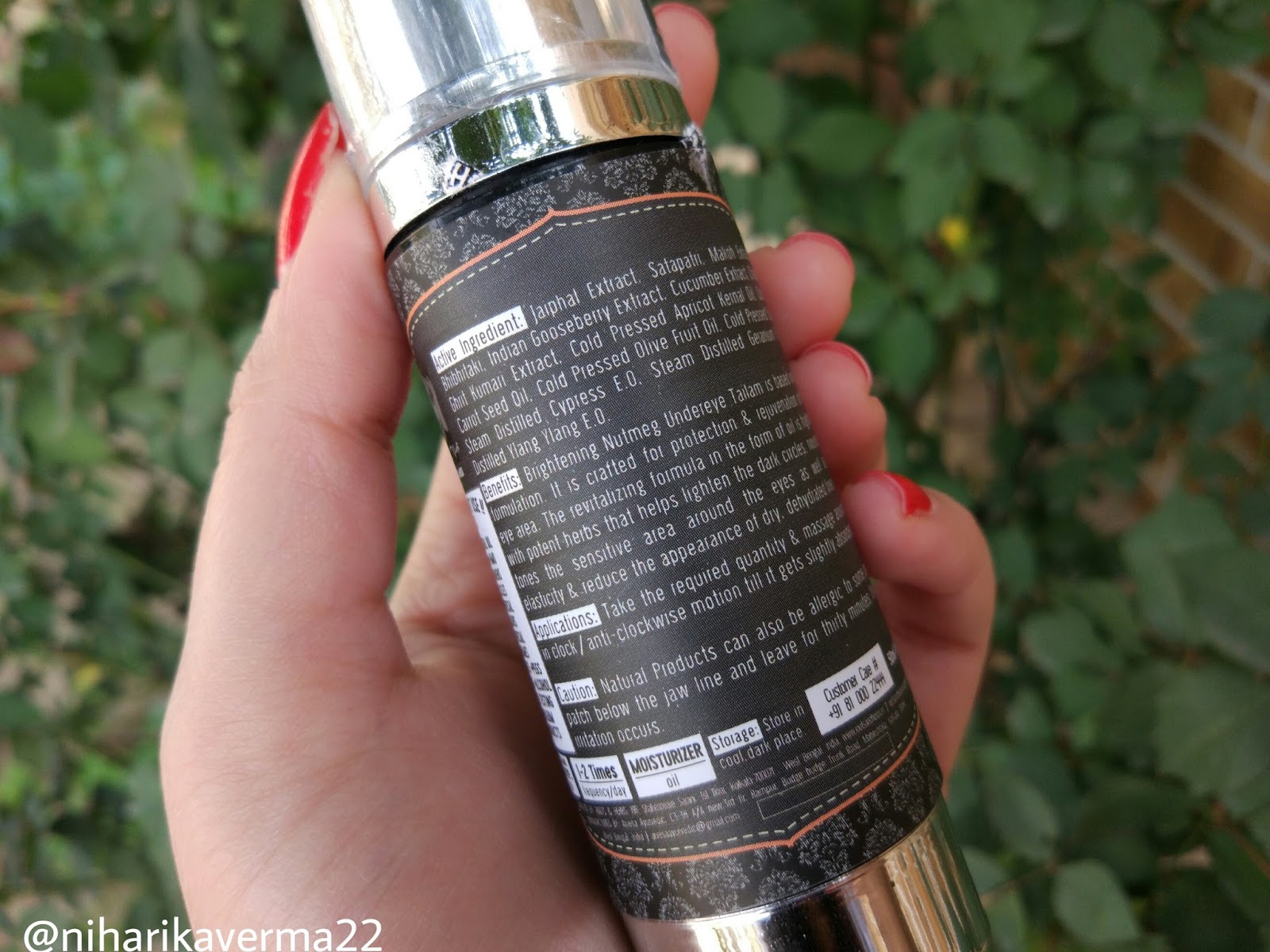 Roots & Herbs Under Eye Tailam with Brightening Nutmeg Natural, Vegan and Ayurvedic Product