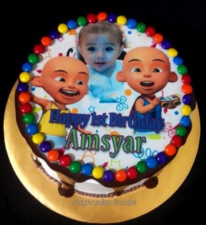  Upin  Ipin  Happy  1st Birthday  Amsyar cupcake huda