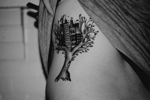 great couples tattoo here CITY LOVE