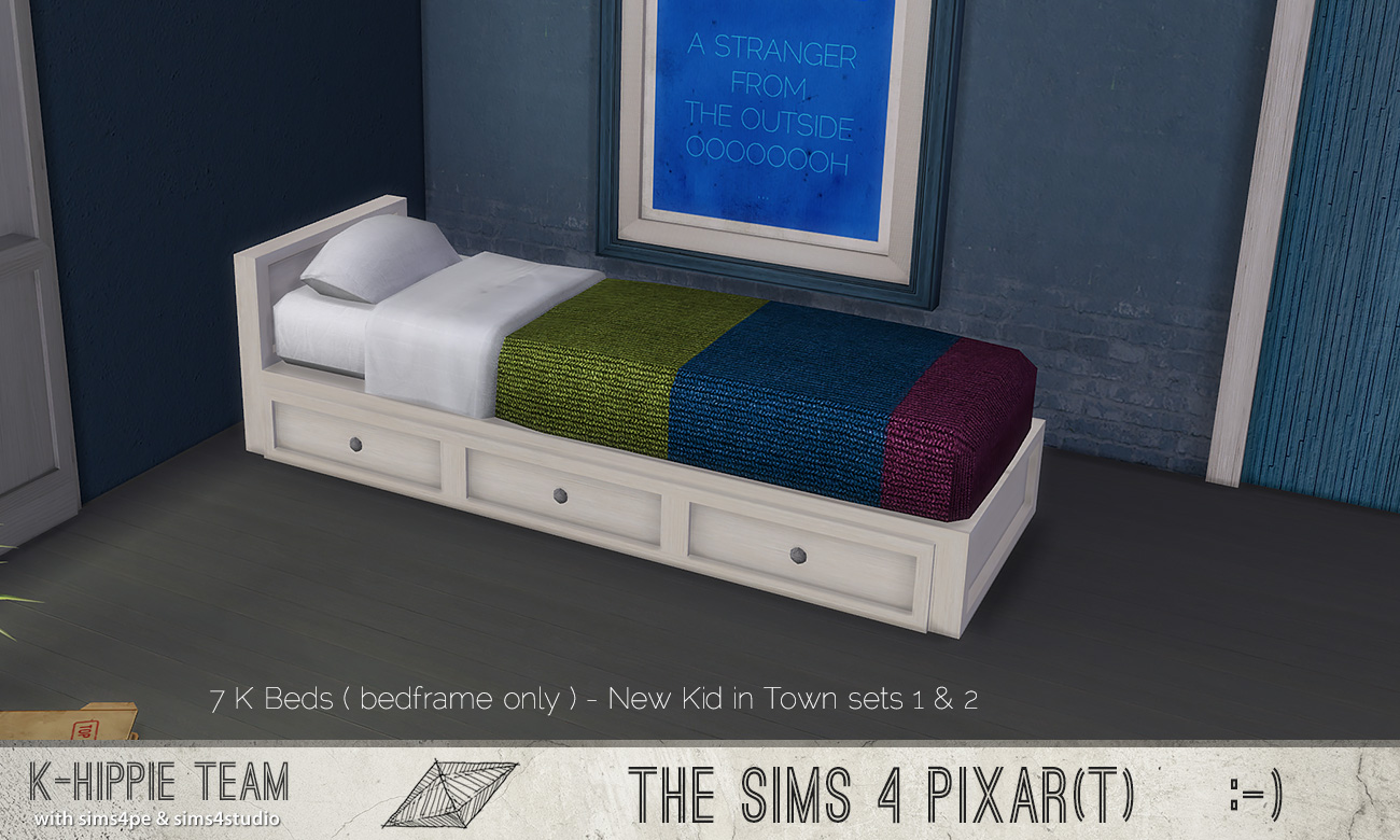 My Sims 4 Blog Bed Frames Bedding And Pixar Posters By Blackgryffin