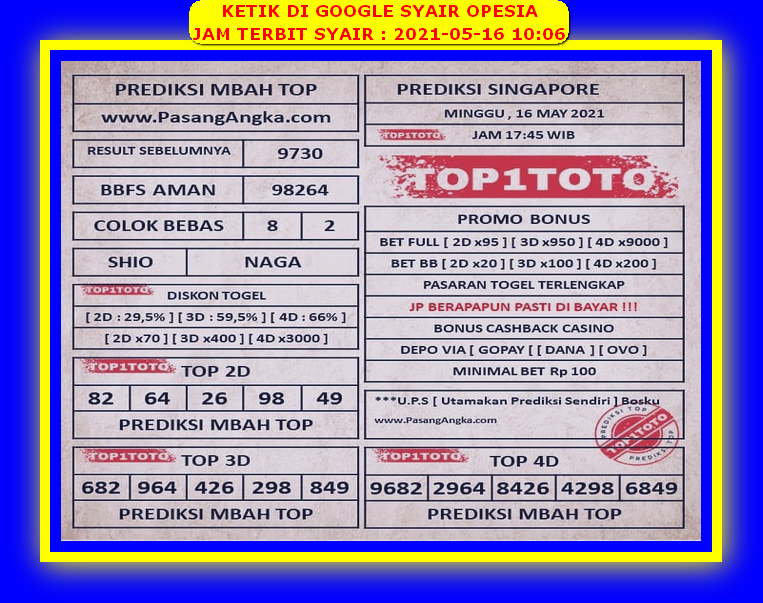 gambar togel syair sgp