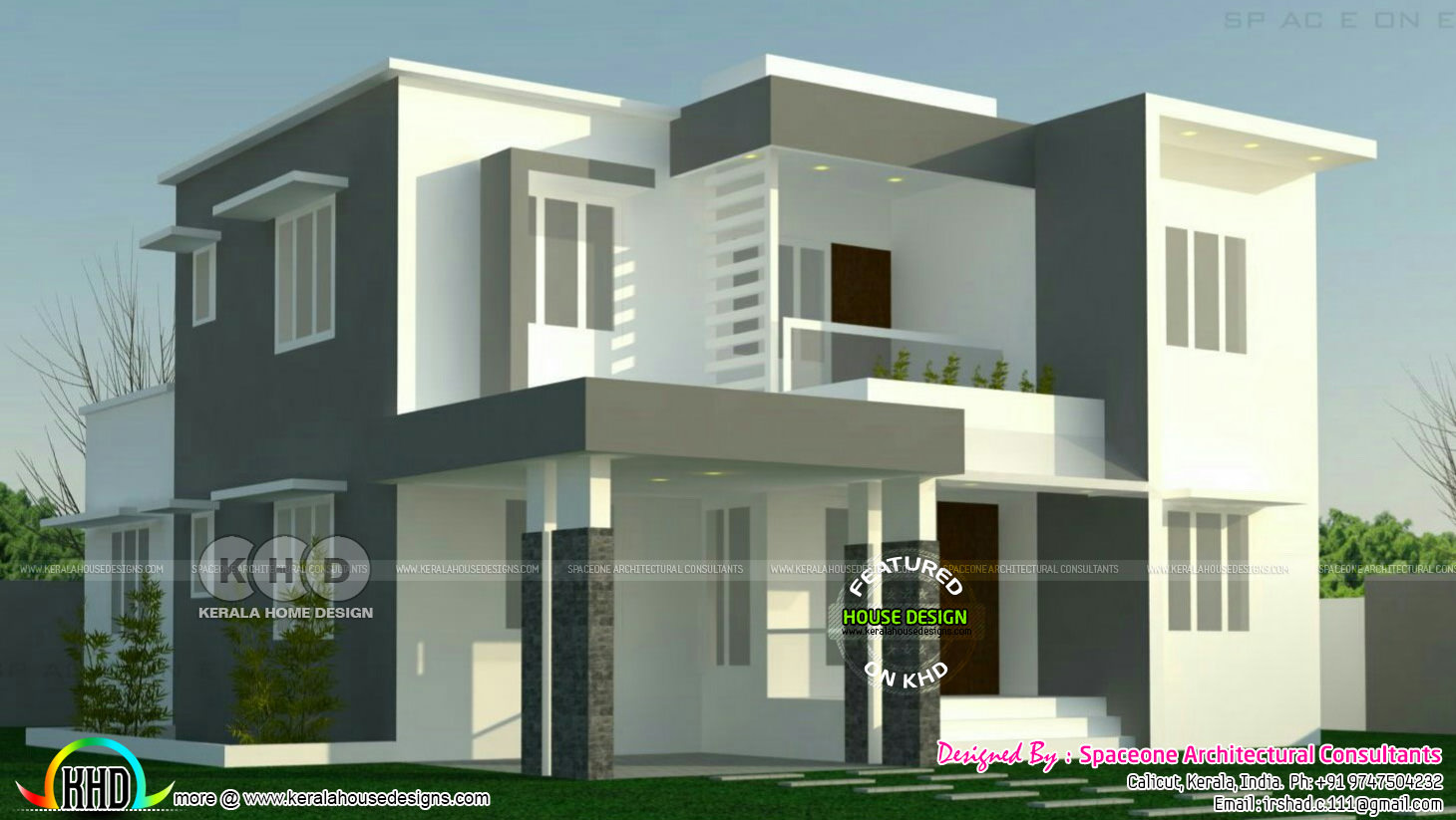 4 Bedroom Flat Roof Modern Home 2000 Sq Ft Kerala Home