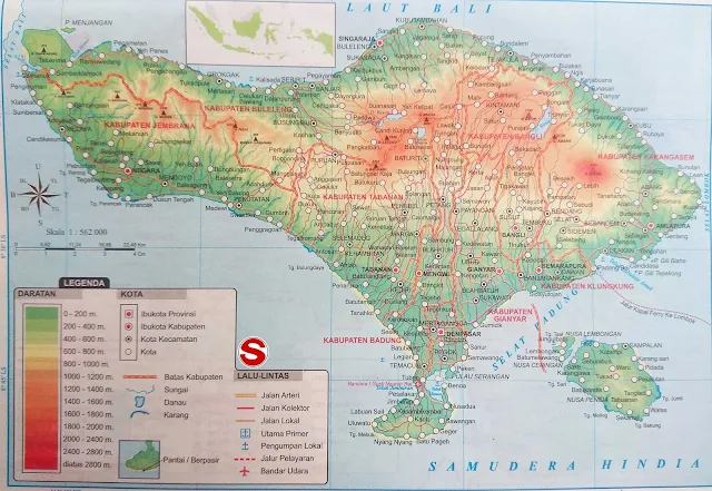 Gambar Peta Atlas Provinsi Bali