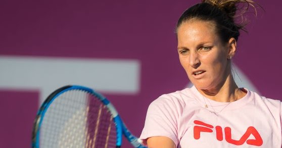 Karolina Pliskova Clicked While Practices at the 2019 Qatar Total Open