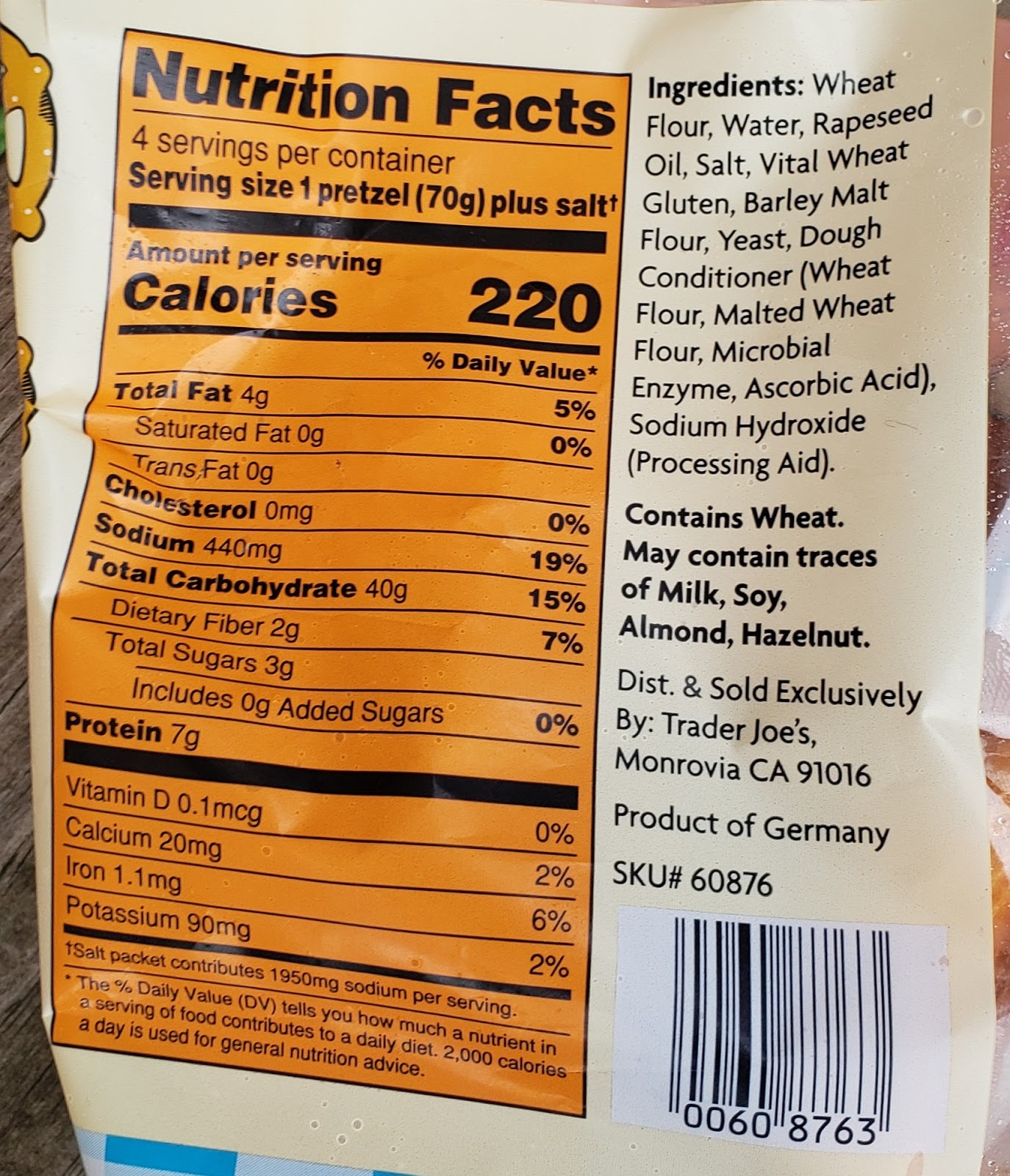 Super Pretzel Nutrition Label Labels Ideas 2019