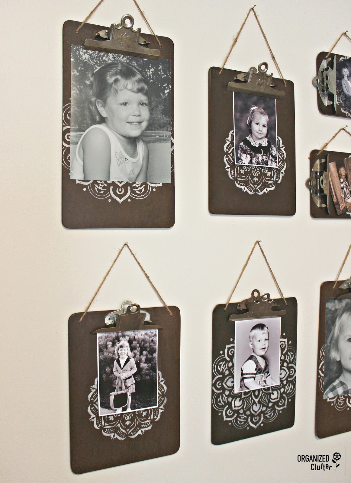 Clipboard Photo Gallery Wall Organized Clutter