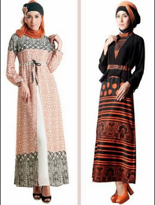 Model Baju Gamis  Batik  Kombinasi  Brokat 