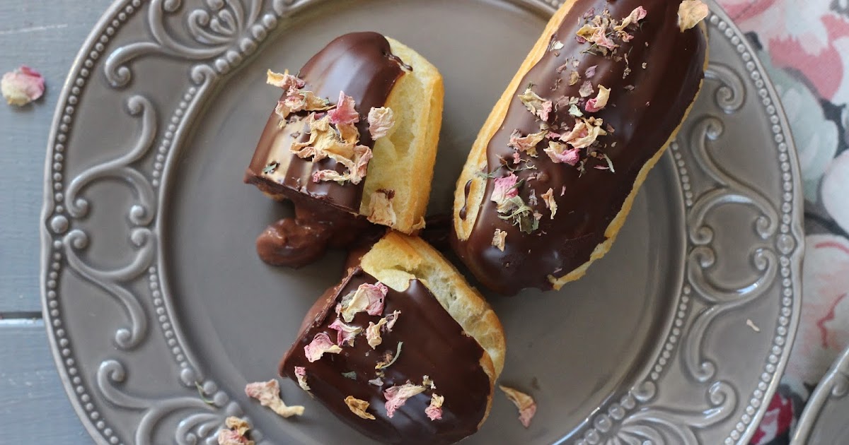 Edle Sunde Schokoladen Rosen Eclairs