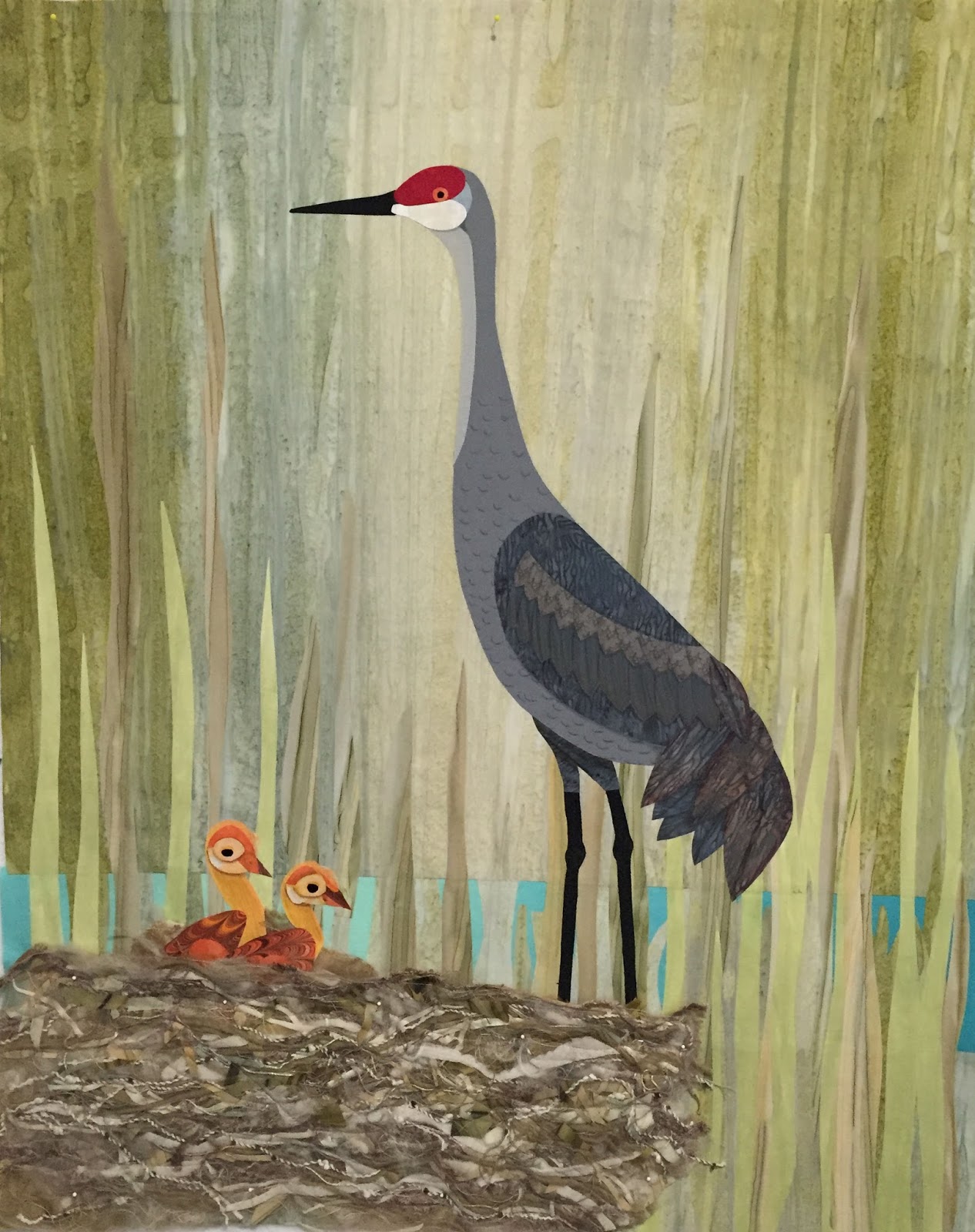 She Quilts It Sandhill Crane Art Quilt Part Two