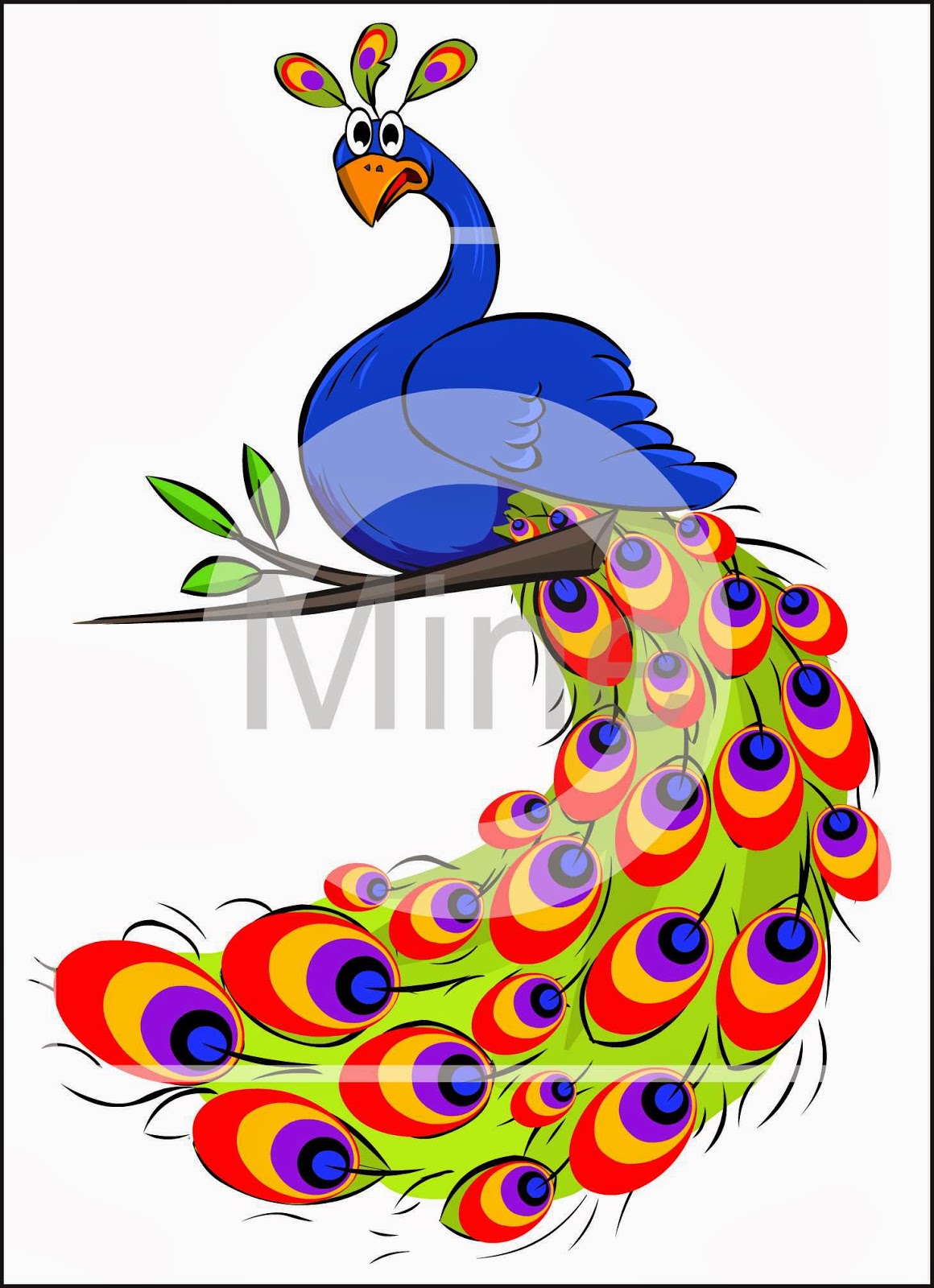 Selva Art: Cartoon peacock