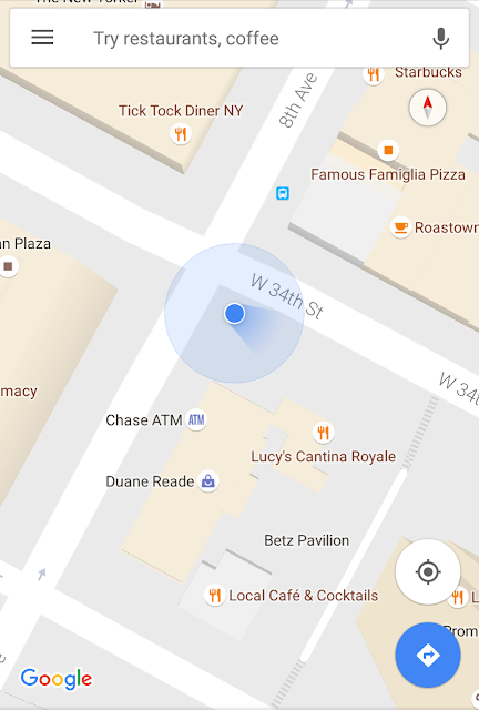 Google Maps - blue beam