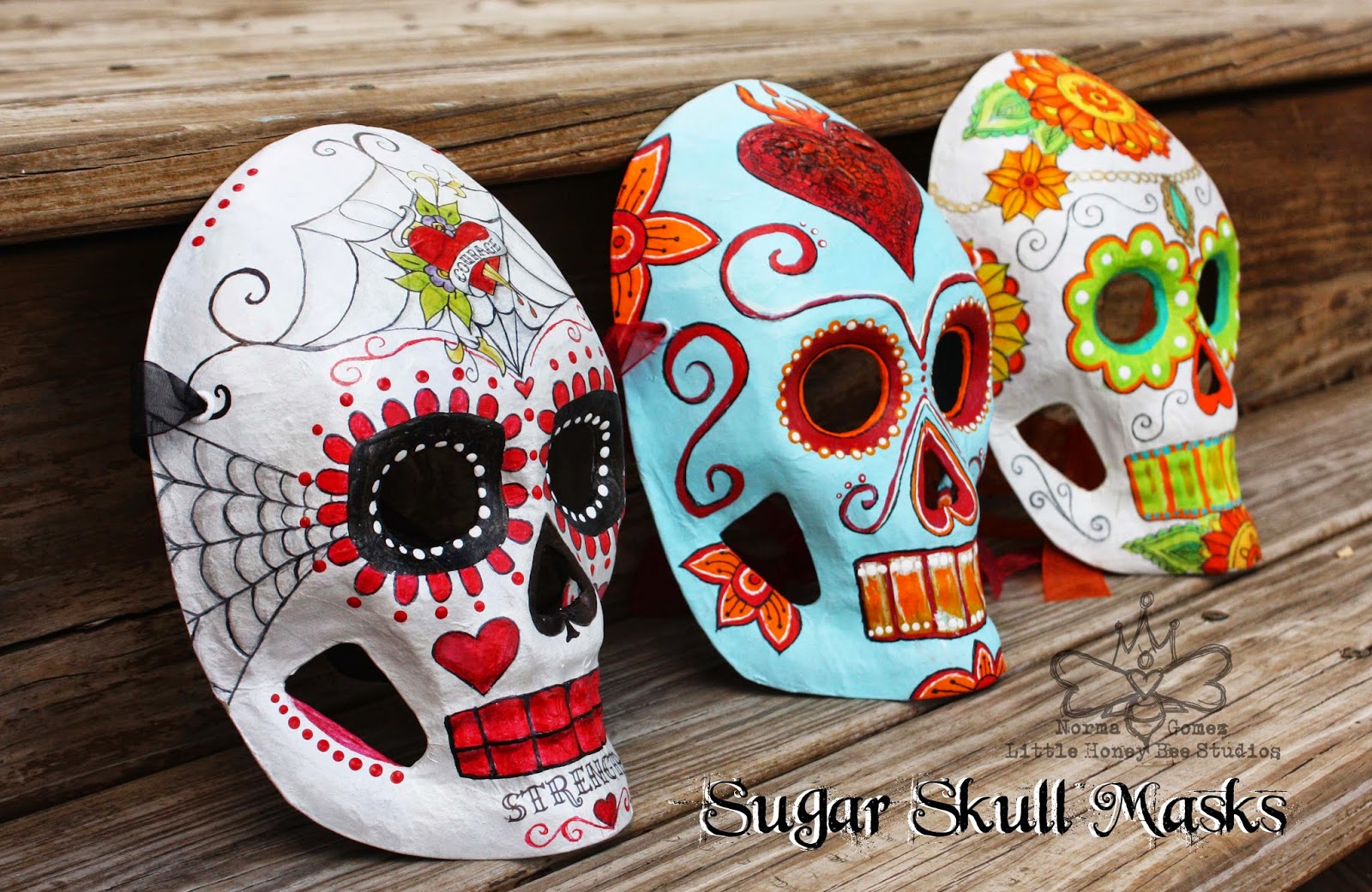 Little Honey Bee Studios: Courage & Strength: Dia De Los Muertos Mask