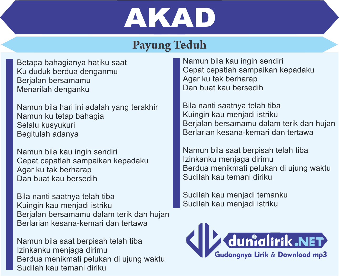 Akad Lirik - Bila nanti saatnya telah tiba (Akad) Payung Teduh Lirik