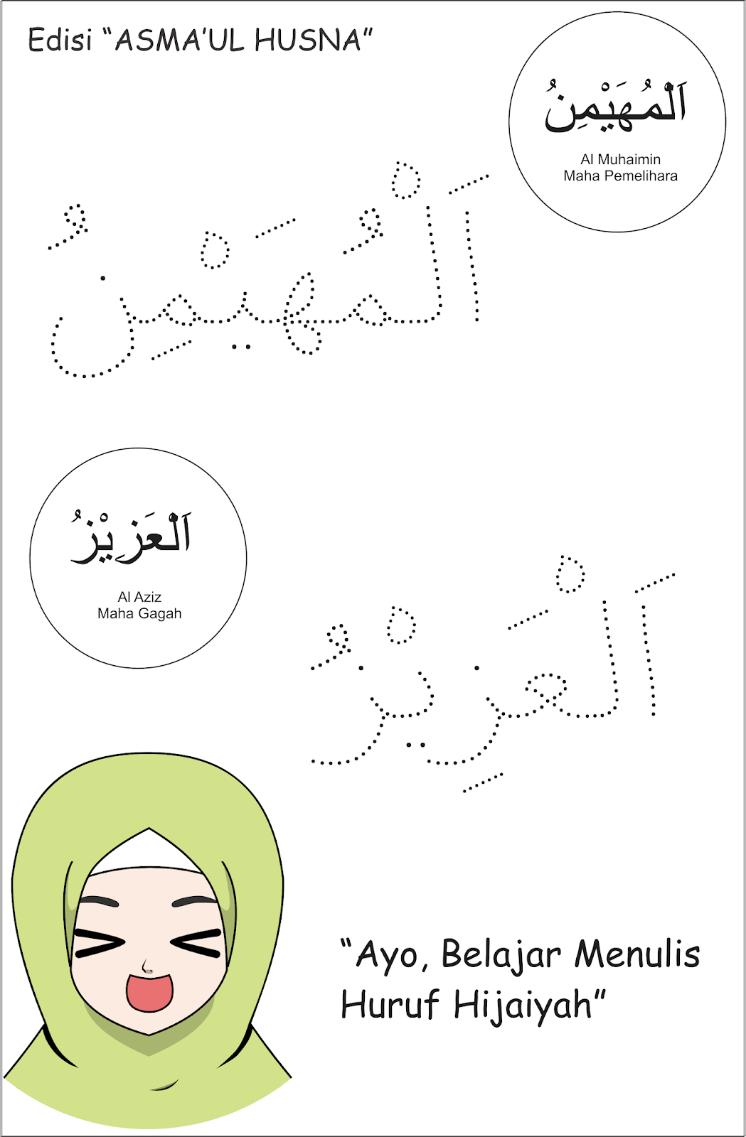 Belajar Menulis Arab Edisi Asmaul Husna Bagian 1 | Buat Belajar Anak