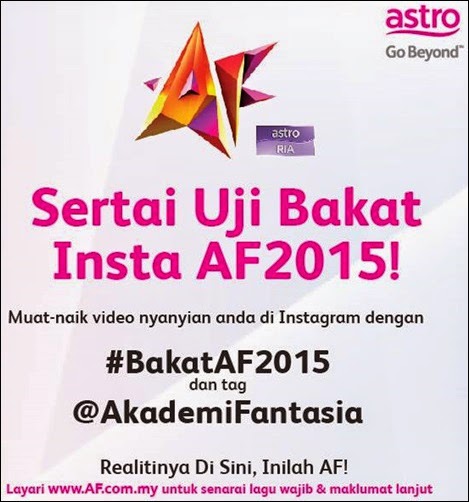 Syarat Penyertaan Ujibakat #BakatAF2015 Instagram, ujibakat Akademi Fantasia AF2015, ujibakat AF2015 secara online di Instagram, ujibakat Akademi Fantasia AF2015 versi Instagram, Senarai Video Penyertaan Peserta Ujibakat Instagram: BakatAF2015 INSTAGRAM, gambar Akademi Fantasia AF2015, Lagu Pilihan Ujibakat AF2015 (PESERTA LELAKI & WANITA), uji bakat Insta #AF2015