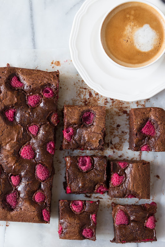Milk and Honey Chocolate and Raspberry Brownies
