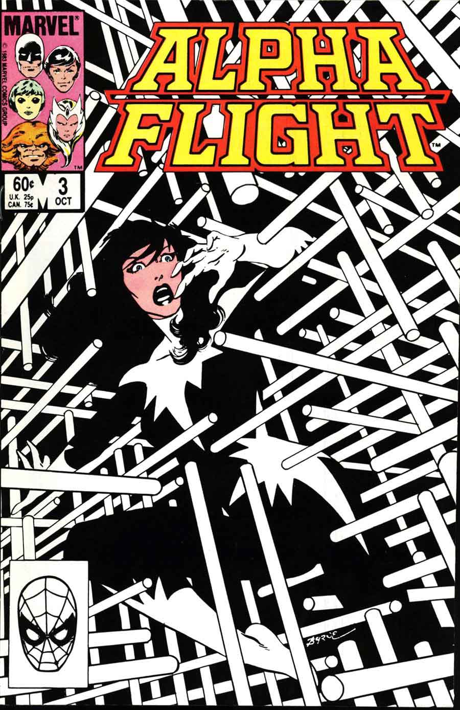 Alpha Flight v1 #3 marvel comic book cover art by John Byrne