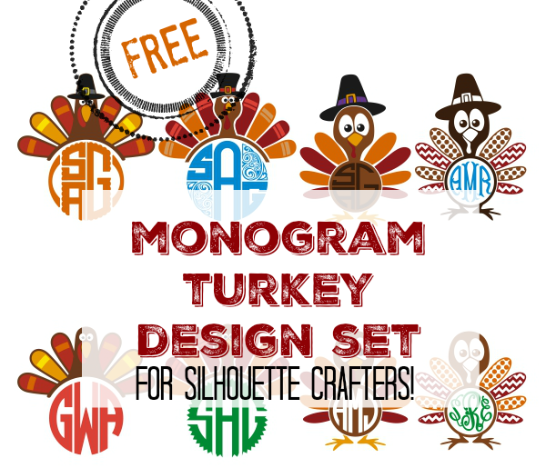 Free Monogram Turkey Set Silhouette Cut Files And Designs Silhouette School