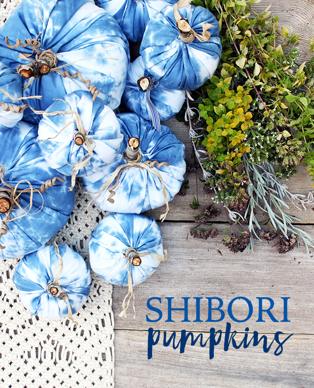 shibori inspired pumpkins