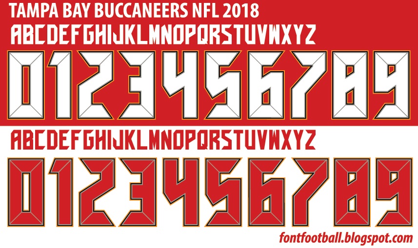 FONT FOOTBALL: Font Vector Tampa Bay Buccaneers NFL 2018 kit