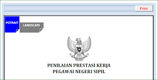 Menu Cetak Cover Aplikasi Penilaian Sasaran Kinerja Pegawai (SKP - KKI