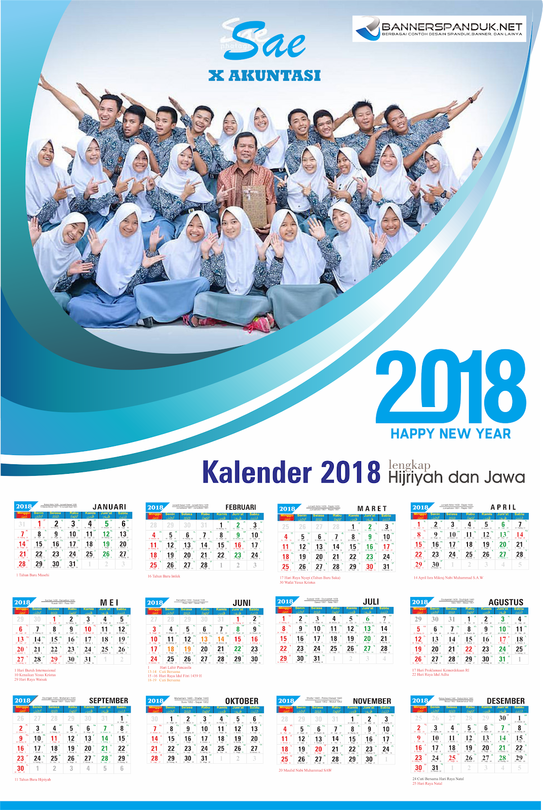 Kalender 2019 Masehi Cdr lengkap dengan Tanggal Hijriyah
