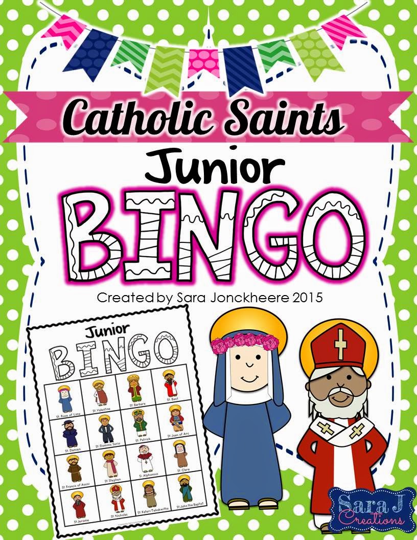 Catholic Saint Bingo - The Junior Version - Sara J Creations