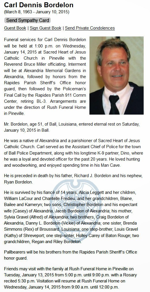 we saw that... Ball, La. Asst. Police Chief Carl Bordelon