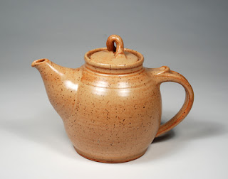 speckled red-brown glazed teapot