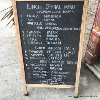 lunch specials at Taste of the Himalayas in Berkeley, California