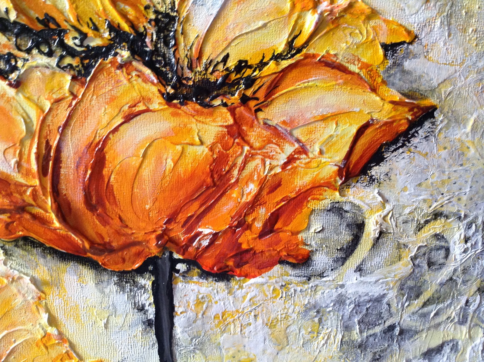Mixed Media Artists of Colorado Original Mixed Media Poppy Painting