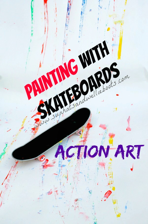 Sun Hats Wellie Boots Action Art Painting With Skateboards