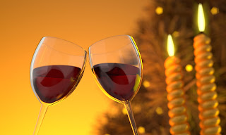 two glasses of wine toast