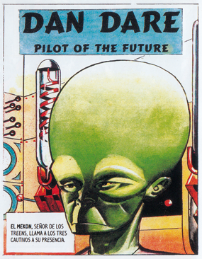 Dan Dare Piloto del Futuro de Frank Hampson, edita 001 ediciones, comic ciencia ficción aliens